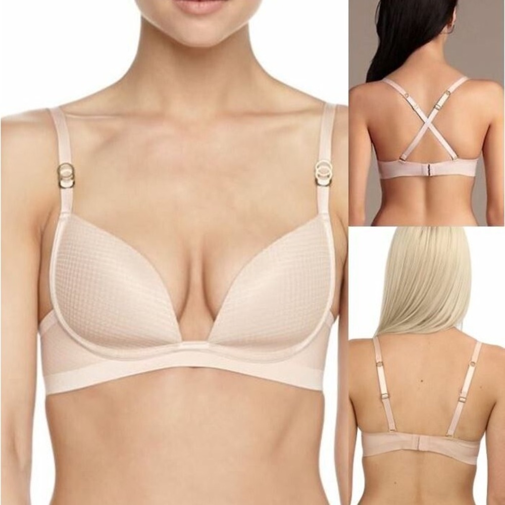 Stella McCartney Supernatural bra no-wire V plunging adjustable straps Size 30B